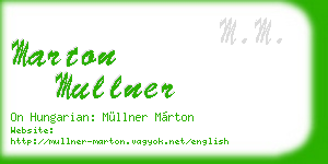 marton mullner business card
