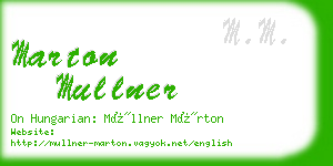 marton mullner business card